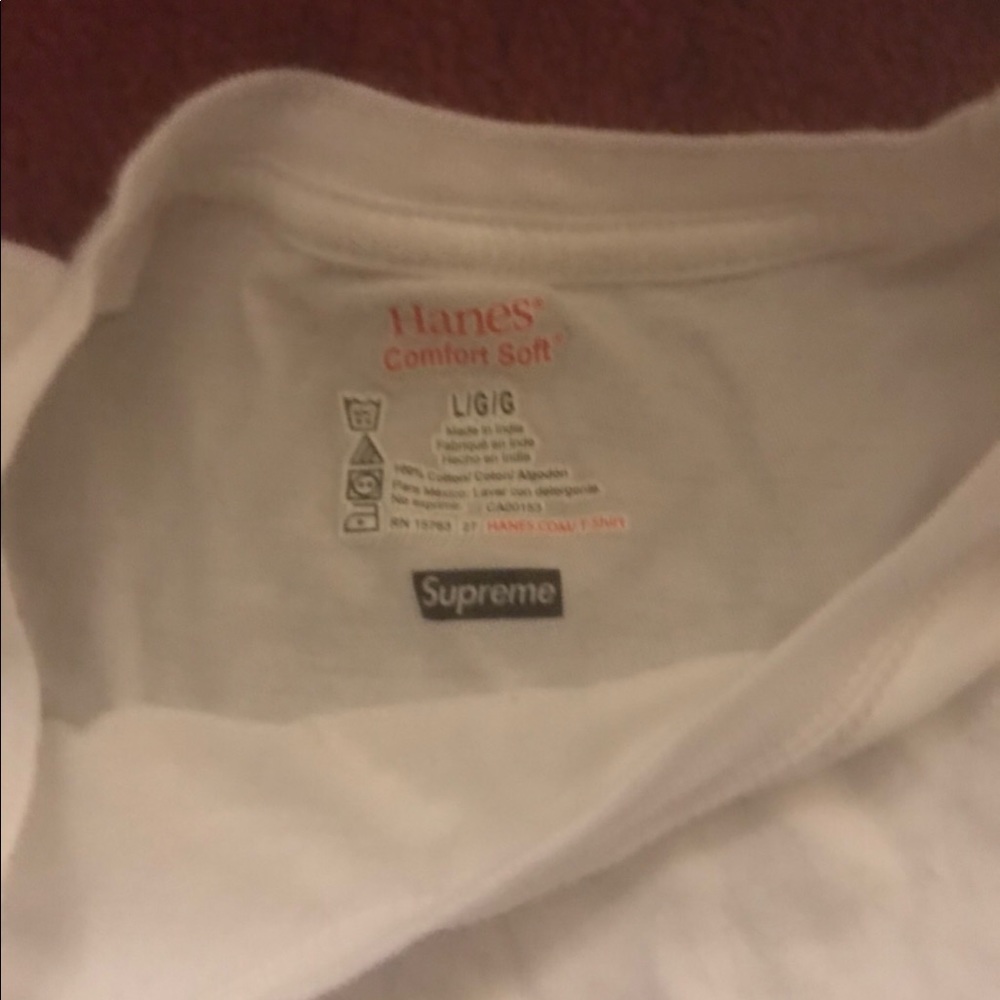 White Supreme x Hanes Tee